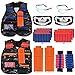 Niños Chaleco Táctico, Kids Elite Tactical Chaleco Para N-Strike Elite Series Con 100 Bullets, 2 Chaqueta Táctico, 2 Clips De Recarga Rápida, 2 Wrist Bands, 2 Chaleco+Scarf Mask, 2 Gafas De Protección