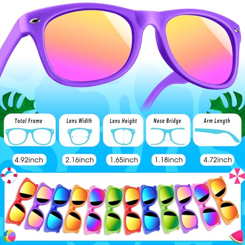 GIFTINBOX Kids Sunglasses, 12 PACK Kids Sunglasses Bulk Party Favors for Kids 4-8 3-5, Pool Beach Birthday Party Supplies Goodie Bags Stuffers, Toddler Sunglasses Gift Toys for Boys Girls3
