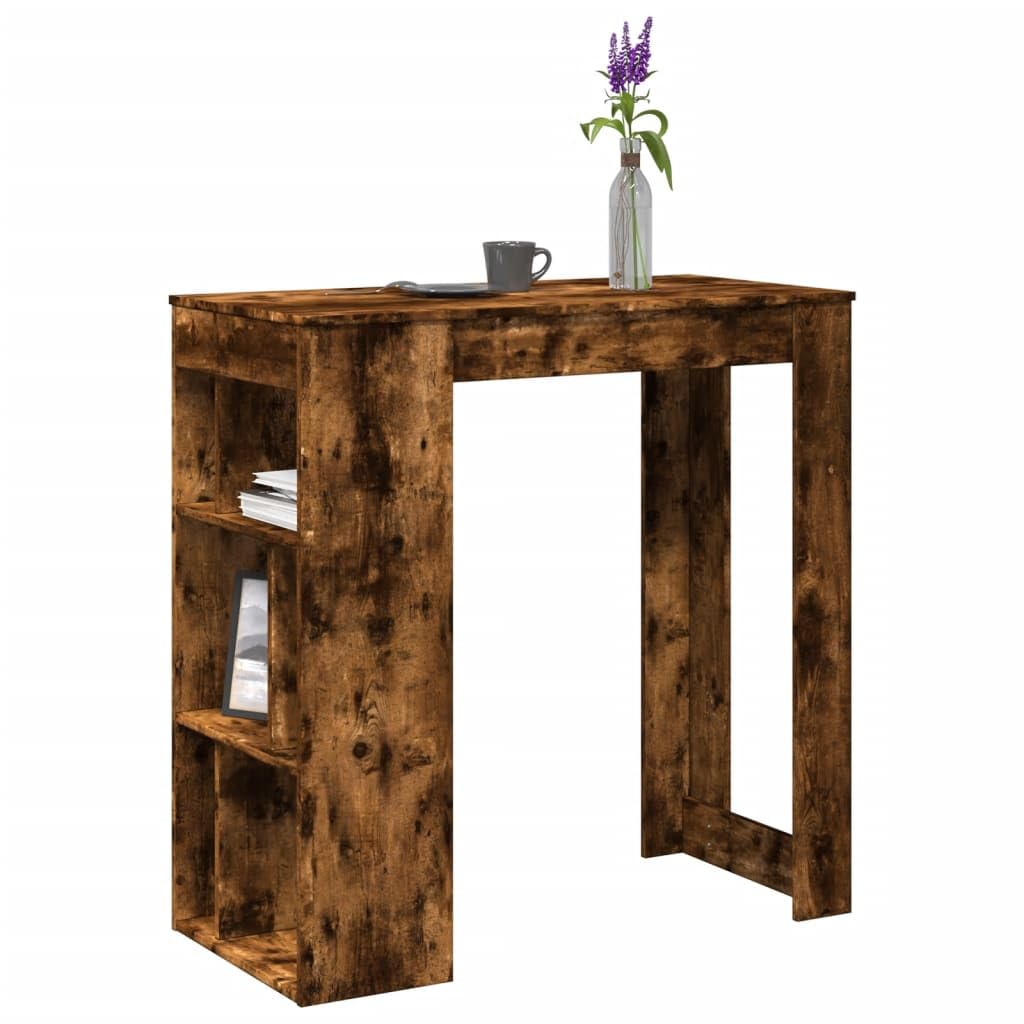 Table de bar avec étagère 6 compartiments pour maximiser votre rangement