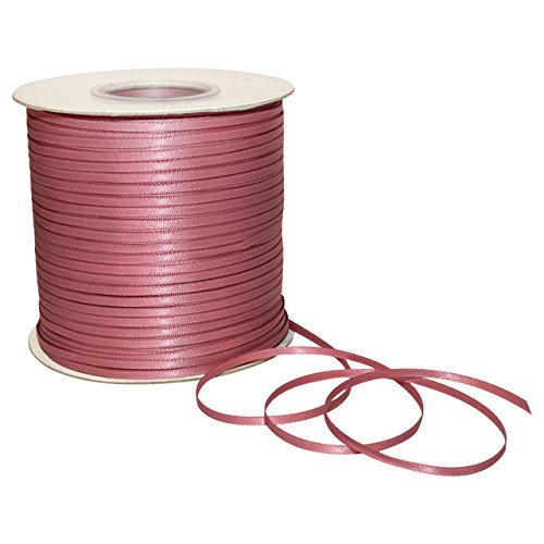 Image of Morex Ribbon 08803 /500-165 Polyester Double Face Satin, 1 /8 inch x 500 yd, Rosy Mauve