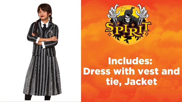 Disfraz infantil uniforme Wednesday Addams miniatura 3