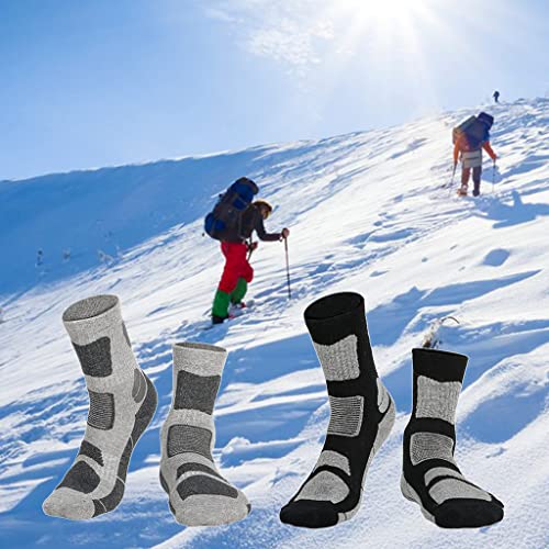 Meias para caminhadas masculinas e femininas, de lã espessa, térmica, para inverno, para esportes co