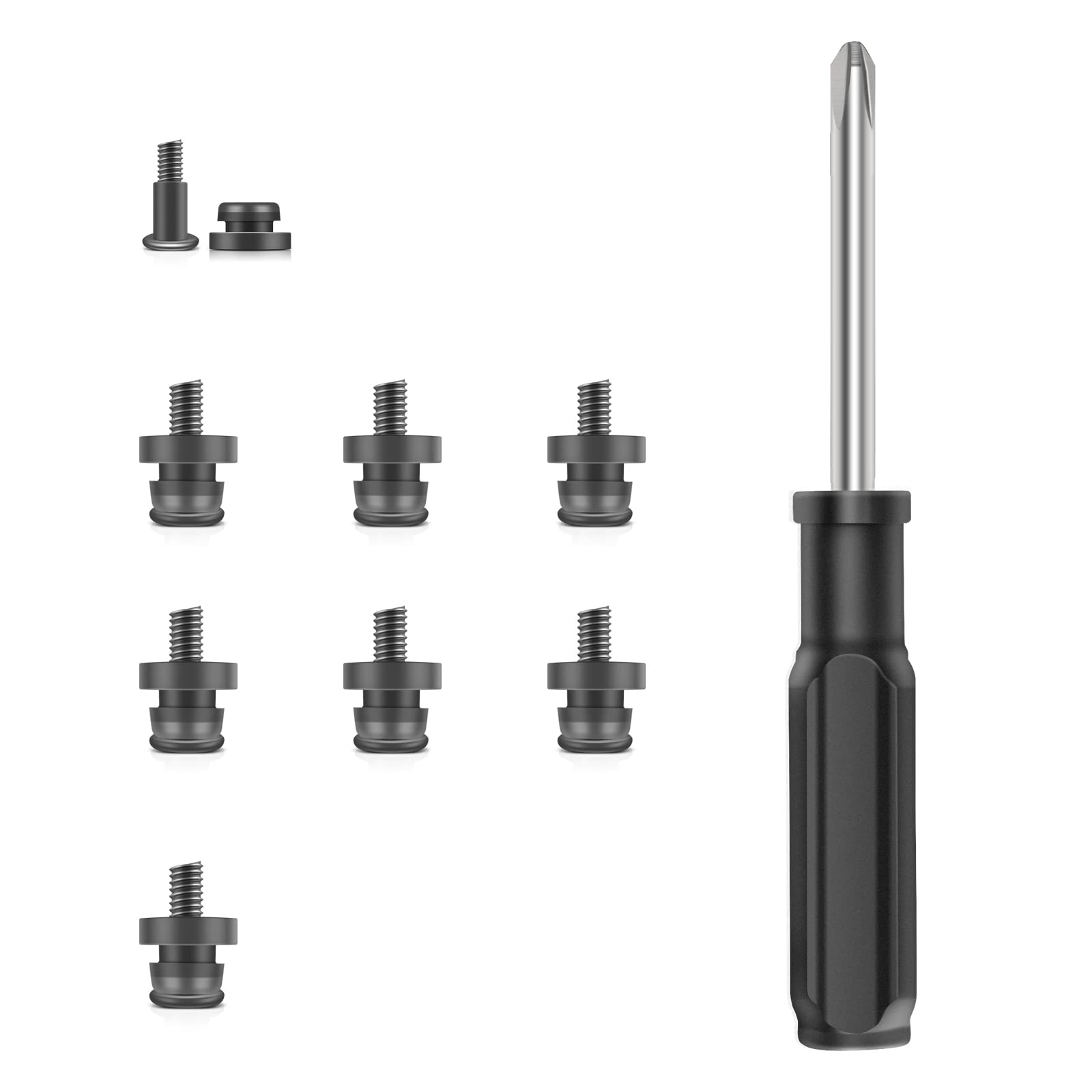 LeFix 8 x Screws Isolation Mounting Guide Screws with Grommets + Phillips Screwdriver Designed for 3.5"Hard Drive Solid State Drive,#6-32,10mm,Black,Phillips Head-image-0