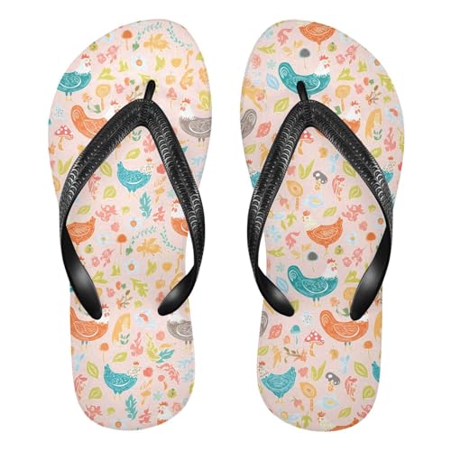 Chickens Mushrooms Flowers Flip Flop Beach Summer Casual Sandal for Women & Men Shower Shoes 20862007