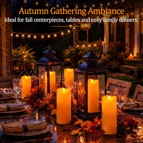 Image of Homemory Halloween Orange Waterproof LED Candles, Remote Timer, Set of 2