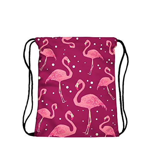 CAOLATOR Rode rugzak met trekkoord gymtas canvas sporttassen flamingo schoudertas gymtas tas sporttas voor reizen sport… - Image 7