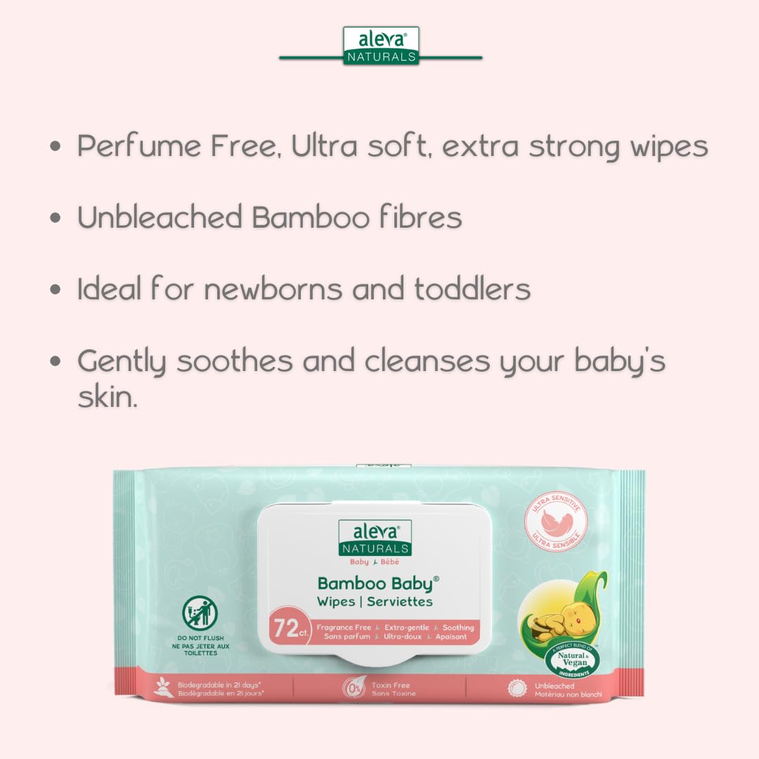 Aleva Naturals Bamboo Baby Sensitive Wipes, 432 Count by Aleva Naturals