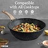 CAROTE Non Stick Wok with Lid 12''/5.3QT Woks & Stir-fry Pans Nonstick Granite Wok Pan Induction Cookware Deep Frying Pan, Compatible with All Stovetops #5