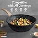 CAROTE Non Stick Wok with Lid 12''/5.3QT Woks & Stir-fry Pans Nonstick Granite Wok Pan Induction Cookware Deep Frying Pan, Compatible with All Stovetops