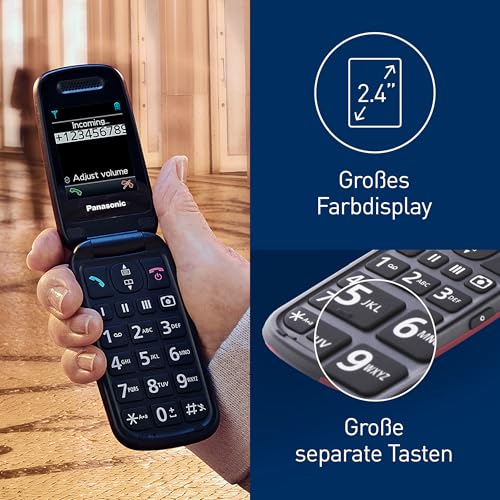 Panasonic KX-TU446EXR 2G Seniorenhandy ohne Vertrag (SOS-Notruftaste, Stoßfest, Sprachverstärker,...