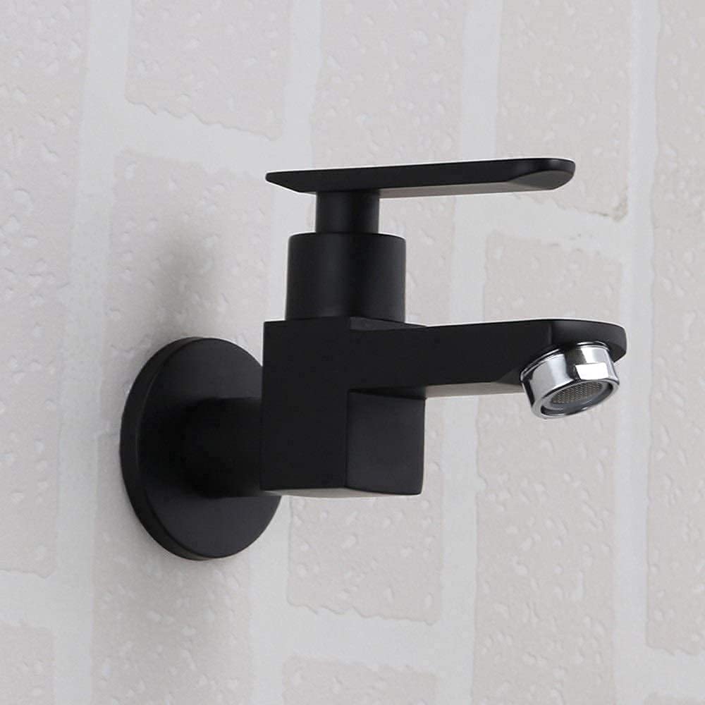 Grifo de cocina individual de pared con galvanoplastia anticorrosión y apertura rápida G1/2