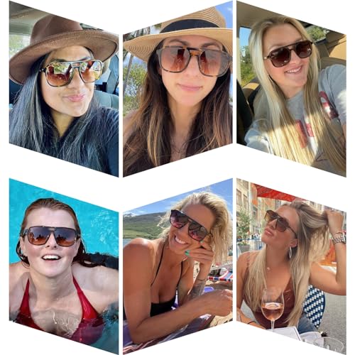 GRFISIA Retro Aviator Sunglasses for Women Men Square Frame Rectangle Trendy Sun Glasses2