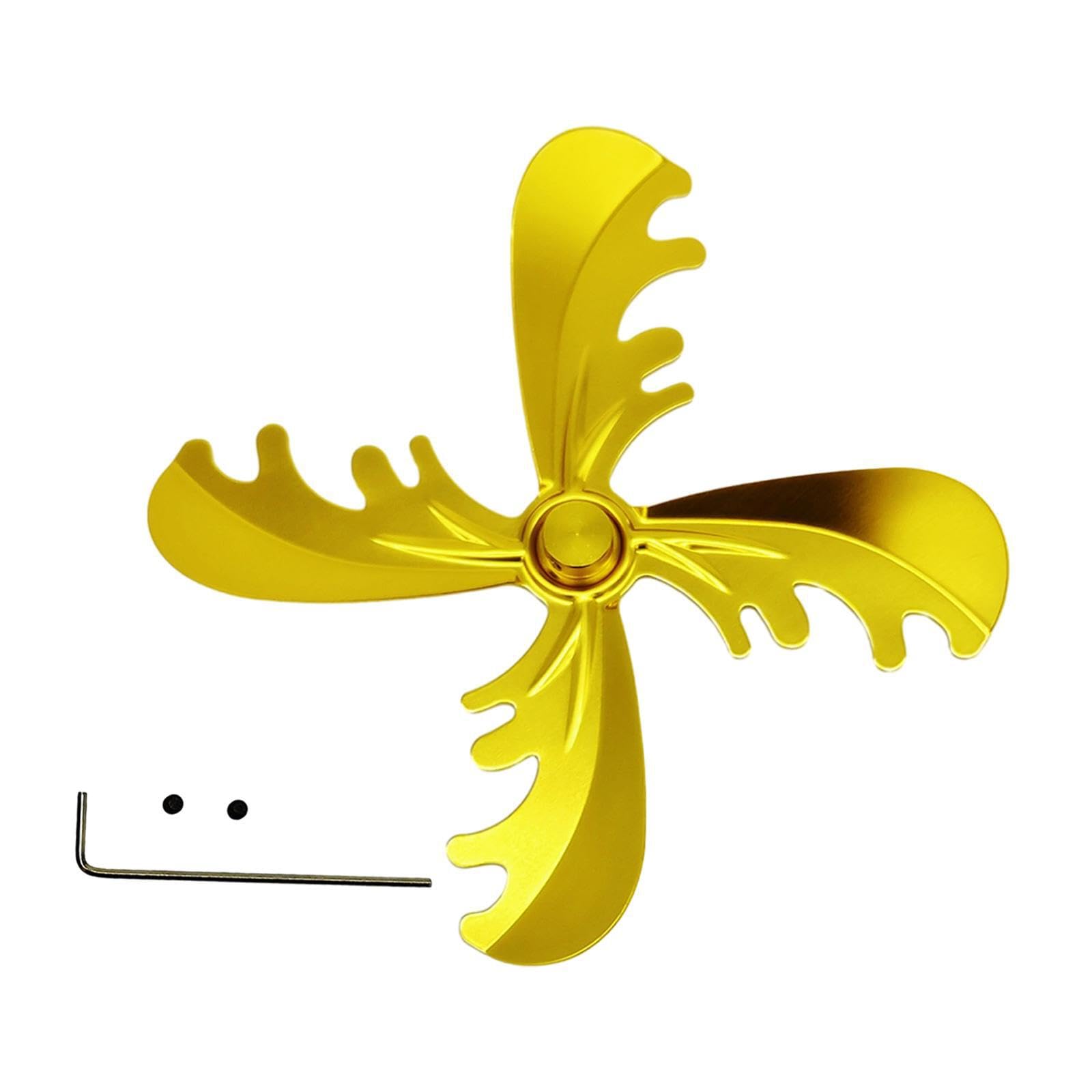 PIXZCSA Fireplace Fan Accessories Wood Stove Fan Replacement Blade Aluminum Alloy Efficient For Fast Heating Performance Universal Stove Accessories Reindeer Shape