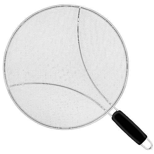 Grease Splatter Screen, 11 inches. Oil Splatter Screens for Frying Pan Shields. Hot Oil Splash Guard, Prevent and Protects Skin from Burns