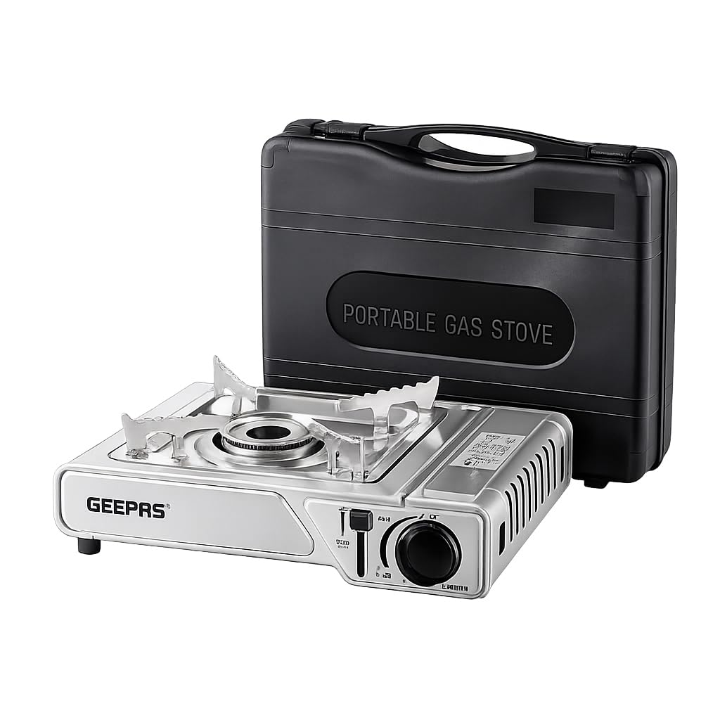 GEEPAS Gas Stove Single Burner Portable Camping Stove BBQ Cooker Carry Case