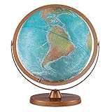 Atlantis 12" Diameter Globe, USA Cartography with Ocean and Mountain Relief and Sturdy Metal Base. True to its name, Atlantis features more ocean details than any other Replogle Globe. Brightly colored blue oceans show undersea physical features represented by embossed raised relief texture, taking this fantastic sphere to the next level. True to life land areas are also showcased with realistic coloring that perfectly illustrates the mountains, deserts, forests and grasslands of planet Earth making this globe one of a kind! The classic look of this stunning globe is complemented by its finished metal base and matching full swing gyro-matic mounting, with a fully numbered meridian. The meridian swings up or down to allow you a closer look of any area and provide you the most unobstructed view of the world we live in.