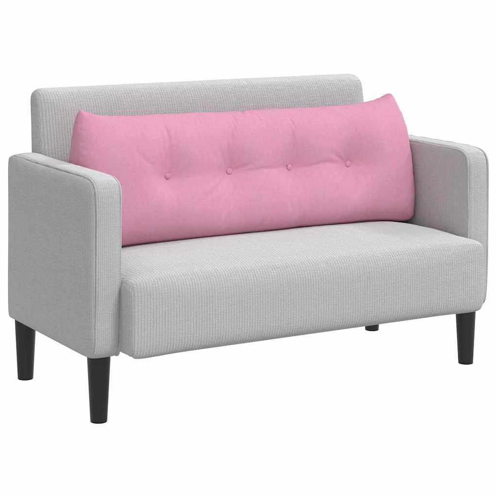 Moderno cuscino per la schiena rosa, 140 x 24 x 50 cm, in tessuto vellutato con design ergonomico e imbottitura in poliestere, con cerniera per una facile pulizia, ideale