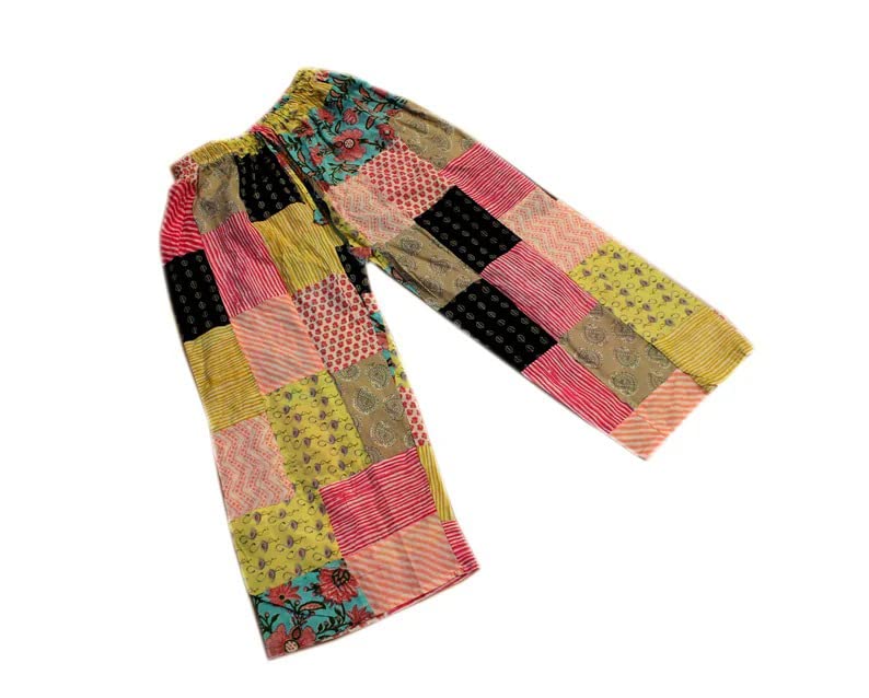 Palazzo Pant for Woman Patch Work Unique Pant Vintage Rayon Palazzo Pant Bohemian Smocked Waist Pants by Ethinic Craft HUB2