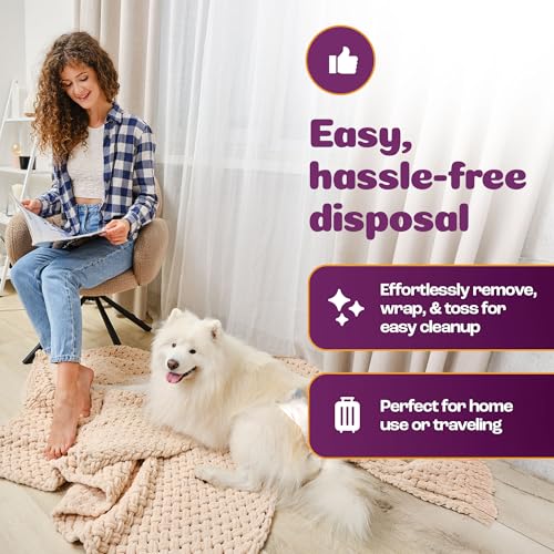 Image of Inspire Pet Care Dog Diapers Female Dogs | Bulk Value Doggie Incontinence, Accidents, for Heat, Pee or Period and Housebreaking (Large (60 Count))