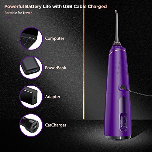 Liberex FC2660S Cordless Water Flosser - 4 Preprogrammed + 10 DIY Modes, 300ML Tank Portable Waterproof Oral Irrigator, Digital Display, 5 Dental Jet Nozzles, Teeth Cleaner for Travel - Thumbnail 2