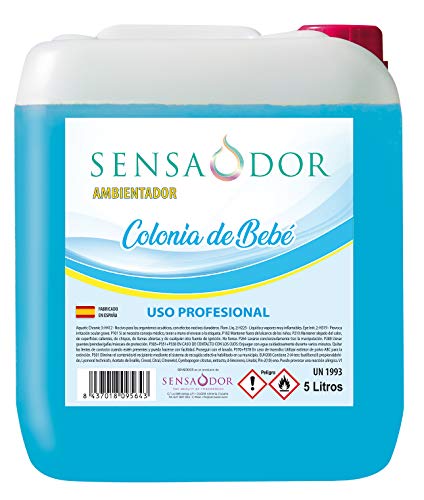 Ambientador Colonia beb� SENSAODOR, 5 Litros, azul, Garrafa, Profesional, Empresas, Negocio, Limpieza, Neutralizador, Quitaolor, Buen olor, Aromatizador