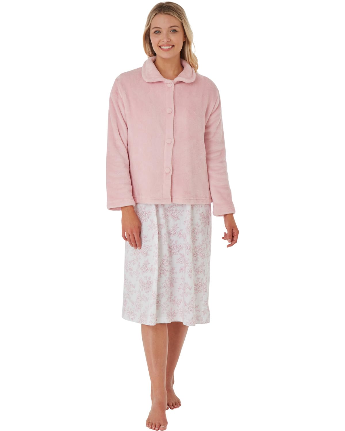 Slumber Hut Ladies Coral Fleece Bedjacket MA26520 Pink 20-22