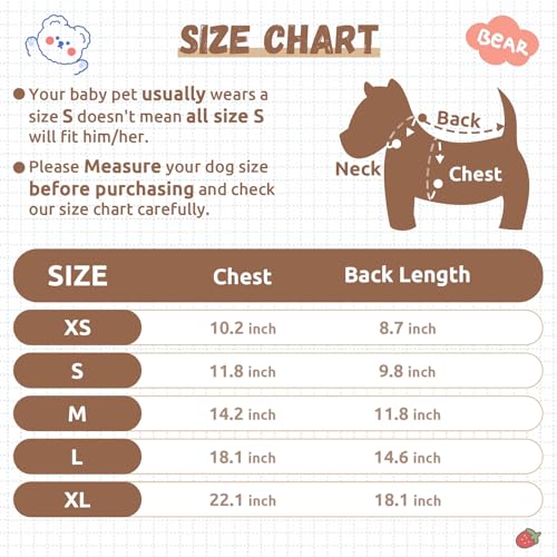 Cute Knit Bear Cardigan for Small Dogs and Cats - Warm Sweater Outfit (Beige, XS)