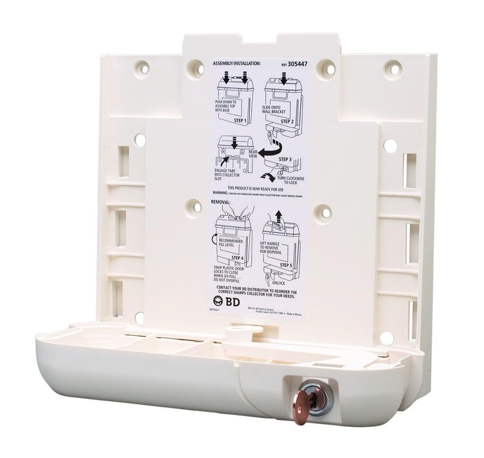 BD Medical Systems 305447 Locking Wall Bracket for Exam Room Sharps Collectors, 9.5" x 9.5" x 4.25" Size (Pack of 10)