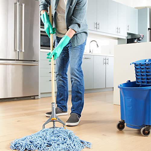 Image of Staples Coastwide Professional 60 inch Side Gate Wood Wet Mop Handle, Plastic Head