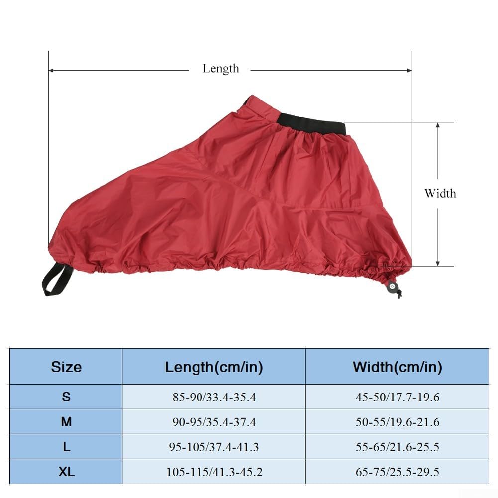 Gonna spray per kayak, copertura impermeabile per kayak, copertura per ponte spray per kayak, gonna regolabile per barca, canoa, accessorio per cabina di guida (XL rosso)