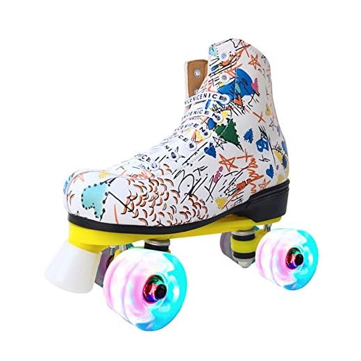 MSMAX Patins de patins para mulheres e homens, patins quadriciclos de velocidade para pista, patinação rítmica artística branca 10 M EUA feminino