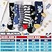 MOGGEI Kids Boys Toddlers Fuzzy Slipper Grips Socks Non Slip Warm Winter Fluffy Cozy Thick Fun Crew Hospital Gripper Socks 6 Pairs Christmas Gifts Stocking Stuffers(Space,8-12 Years)