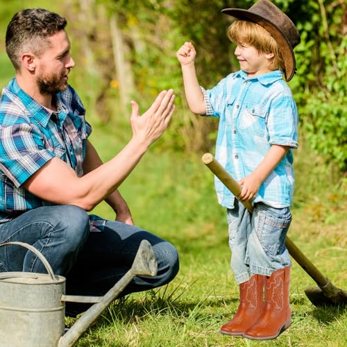 RLW Kids Cowboy Boots for Boys Girls, Square Toe Riding Western Cowgirl Boot with Walking Heel for Youth Toddler/Little/Big Kid3