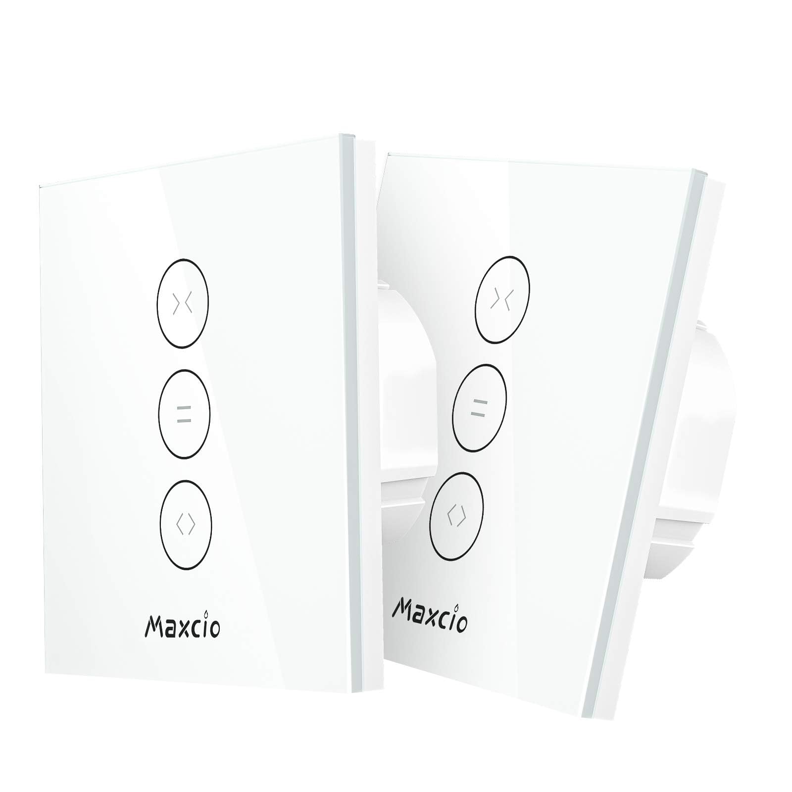 Maxcio WiFi Shutter Switch, Smart Blind Compatible with Alexa, Google Assistant, Voice and Remote Control, Timer Function, Controllable LED - 2Packs