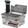 Contenitore Sous Vide con Coperchio e Griglia Incorporata Design a Doppia Apertura Permette 11L Grigio Sous Vide per la Maggior Parte delle Sous Vide