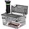 Contenedor Sous Vide con Tapa y Rejilla Incorporada Doble Puerta 11L Gris Recipiente Sous Vide Compatible con la Mayoría de Máquinas Sous Vide