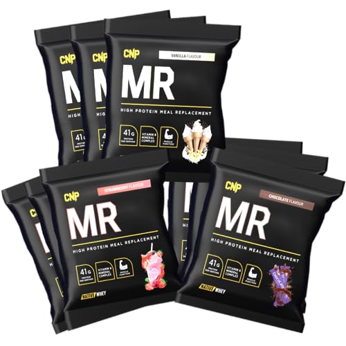 CNP Professional MR High Protein Meal Replacement Shake 41g Protein with Vitamins & Minerals Probiotics Native Whey and Casein 72g x 6 Sachets 3 Flavours Available (Trial Pack of 3 Flavours)