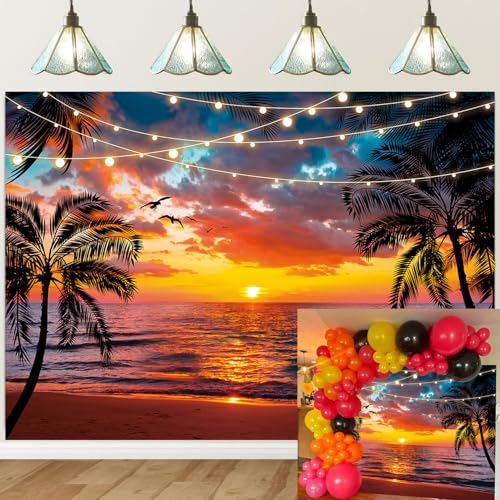 Toile de fond coucher de soleil : créez une ambiance hawaienne pour vos mariages et fetes d'ete