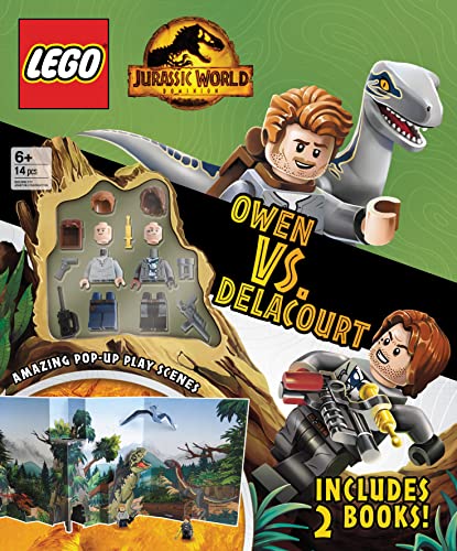 LEGO® Jurassic World™ Owen VS. Delacourt: Activity Book with Fun Facts, Pop-Up Play Scene, and 2 LEGO(R) Minifigures to Inspire Imagination and Creativity!