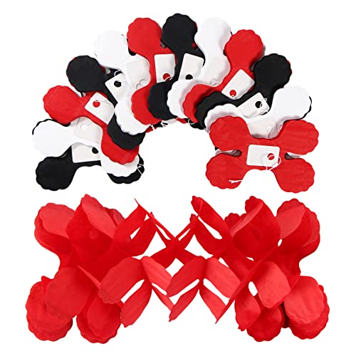 Image of Black White-Red Party-Decorations Streamers Garland - 157Ft Graduation Four-Leaf Clover Hanging Banner,Men Boys Birthday Wedding Baby Bridal Shower Family Gathering Event Supplies Decor Hugtmr