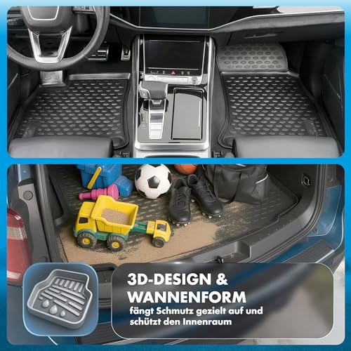 Bac de coffre Audi Q2 et tapis de sol caoutchouc WALSER - 5