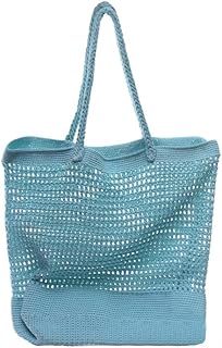 Handmade Women's crochet beach bag with crocheted hands