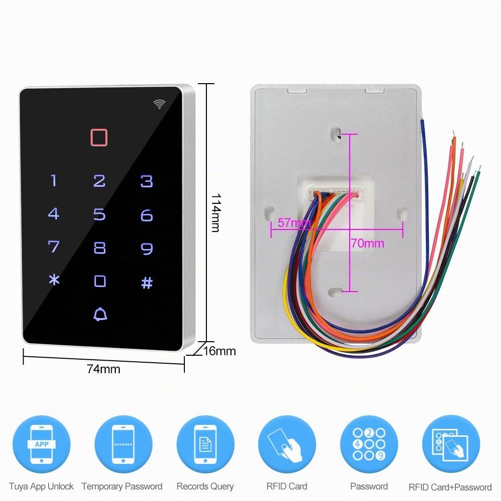 WiFi Tuya RFID Tastiera di Controllo Accessi Wireless IP68 Impermeabile Tastiera Controller di Accesso WG26/34 App Telefono Sistema di Sblocco Password + 10pcs Portachiavi