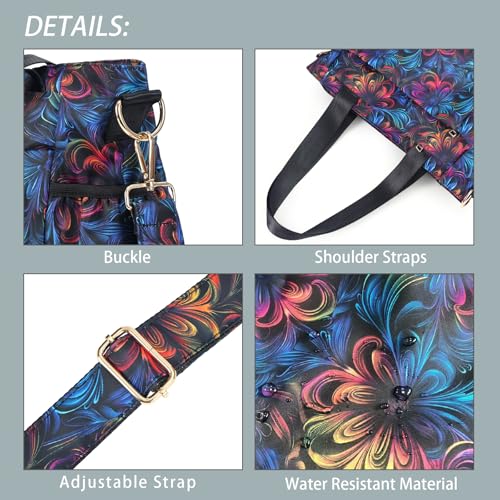 Bolso hombro nylon impermeable con múltiples bolsillos para mujer miniatura 3