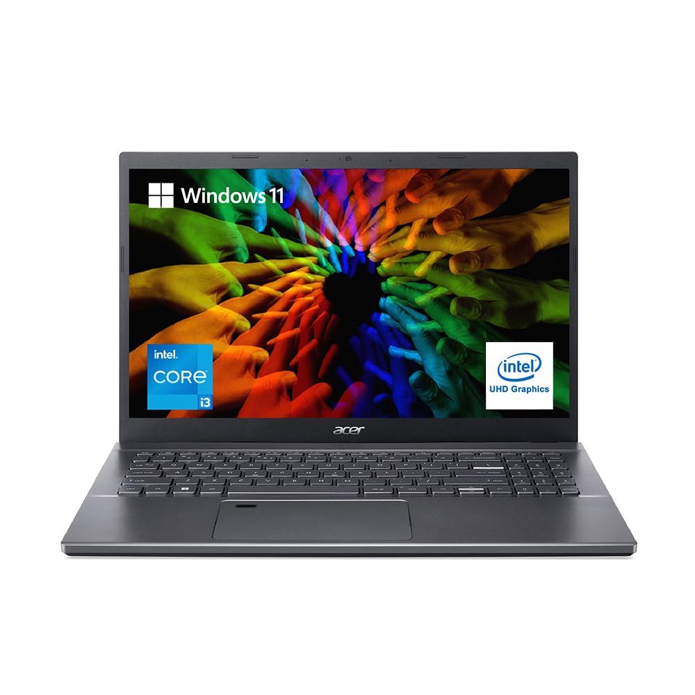 Acer Aspire 5 12th Gen Intel Core i3 Laptop (Windows 11 Home/16 GB RAM/512 GB SSD) A515-57 with 15.6" Full HD IPS Display, Fingerprint Reader, Backlit Keyboard, 1.76 KG, Steel Grey