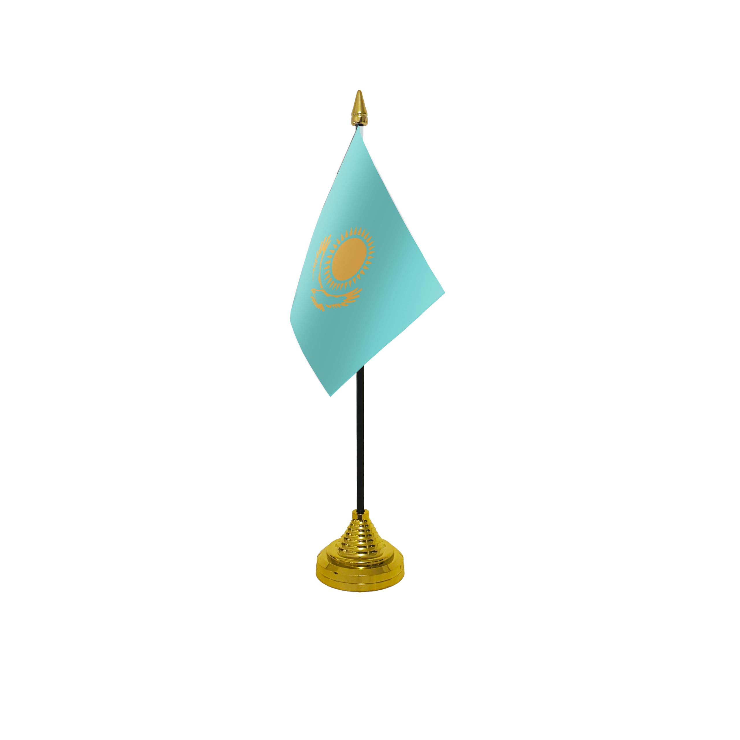 Flagtex Kazakhstan Small Table Flag With Gold Base