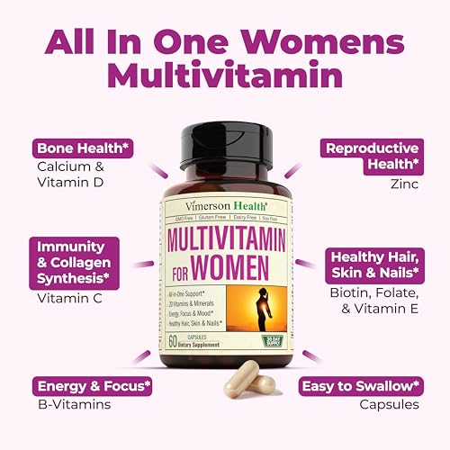 Vimerson Health MULTIVITAMINS FOR WOMEN 60 CAPS Multivitamin For Women - Complete Womens Multivitamin & Multimineral With Vitamin A, C, D, E, B12, Zinc & More Vitamins For Women - Womens Vitamins For Energy, Focus, And Womens Health. 60 Capsules thumb #4