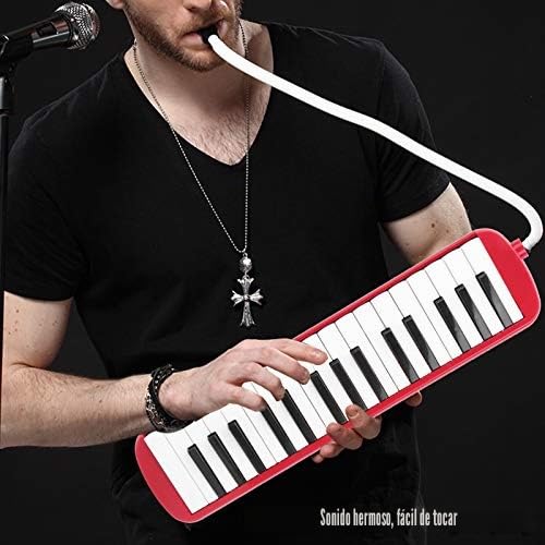 Melódica de 32 Teclas, Teclado de Piano Melódica, Bolsa de Transporte de Instrumentos Musicales Profesionales de Viento, Adecuada para la Práctica de Principiantes (Rojo)