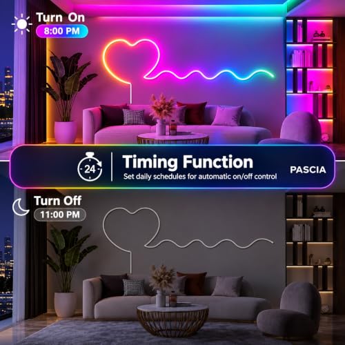 Image of neon Patti Light Colour Changing Room Decoration Gaming Setup led Ribbon Mood Lighting Bedroom sajawat wali Light Party Illumination Aesthetic Streamer Custom Signage Gamer Desk ambiance