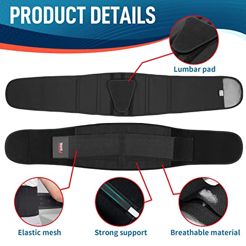 Image of FEATOL 4XL Lumbar Support Belt for Men Heavy Lifting Work, Back Brace for Lower Back Pain, Breathable Support Belt with Lumbar Pad for Scoliosis, Herniated Disc, Sciatica (Fit Size:63''-68.9'')